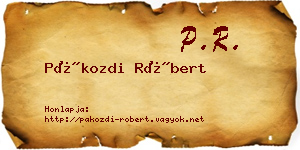 Pákozdi Róbert névjegykártya